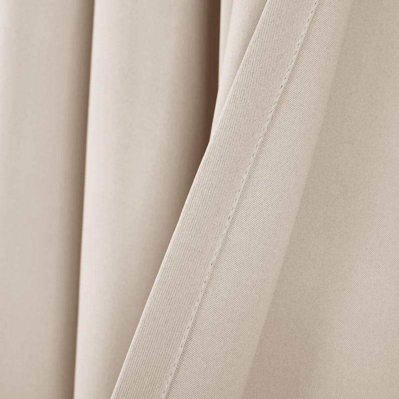 Lush Decor Insulated Grommet Blackout Window Curtain Panels, Pair, 52" W x 120" L, Wheat - Classic Modern Design - 120 Inch Curtains - Extra Long Curtains For Living Room, Bedroom, Or Dining Room - Image 3